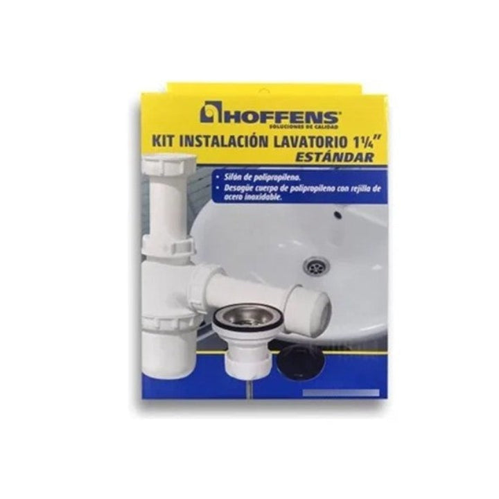 Kit Instalación Lavatorio 1 1/4 Sifón + Desague Estándar Hoffens
