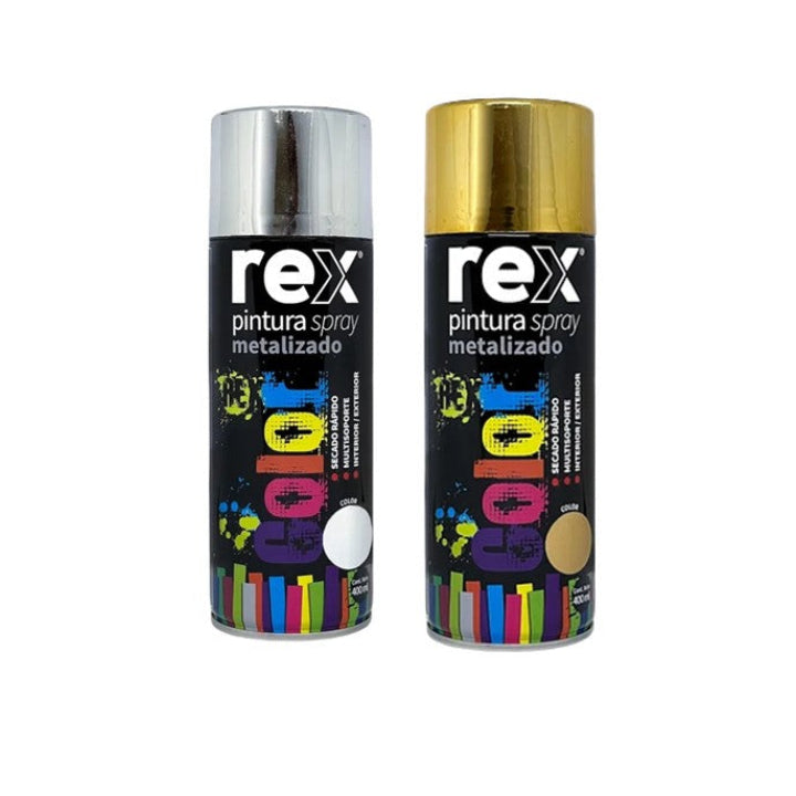 Pintura En Spray Metalizada Secado Rápido Rex 400ml