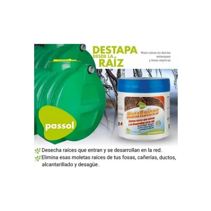 Mata Raices 500grs Passol Cañerias, Desague, Alcantarillado