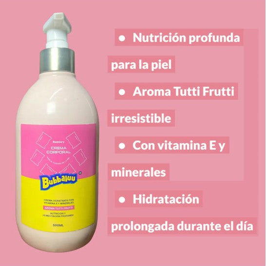 Crema Corporal Hidratante Bubbaluu 500ml Tutti Fruti