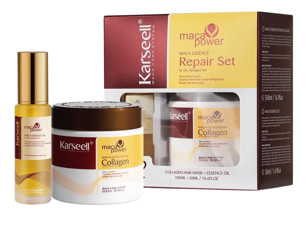 Set Reparador Shampoo Acondicionador Mascarilla Oleo 4Pz  Karseell
