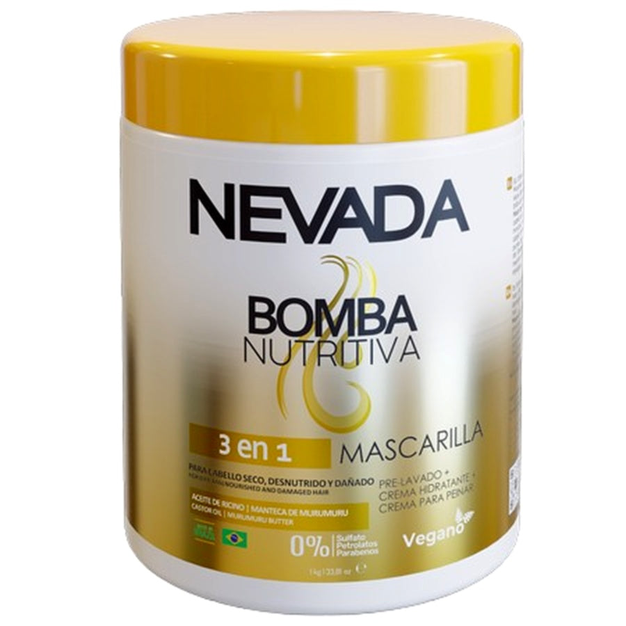 Mascarilla Capilar 3 En 1 Cabello Bomba Nutritiva 1kg Nevada