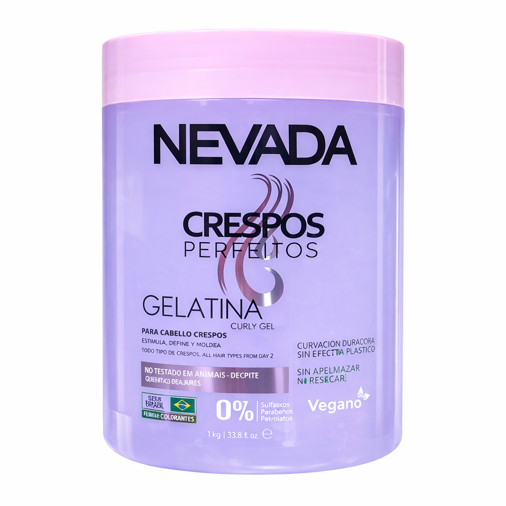Gelatina Cabello Crespos En Crecimiento Perfecto Nevada 1kg