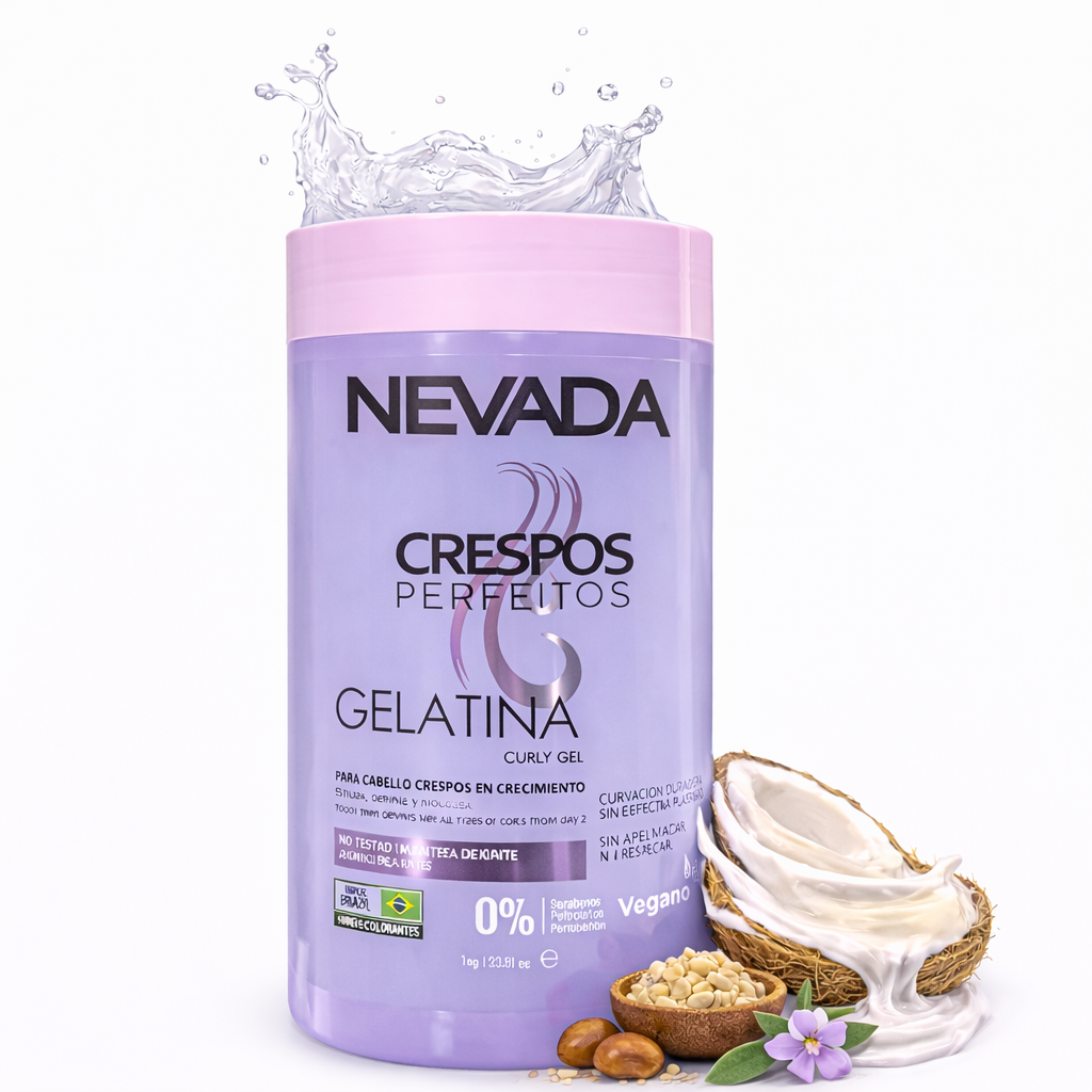 Gelatina Cabello Crespos En Crecimiento Perfecto Nevada 1kg