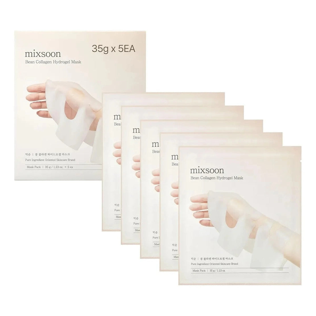 Bean Collagen Hydrogel Mask Mixsoon 35g X 5ea Hidratacion Cosmeticos y cuidado del hogar