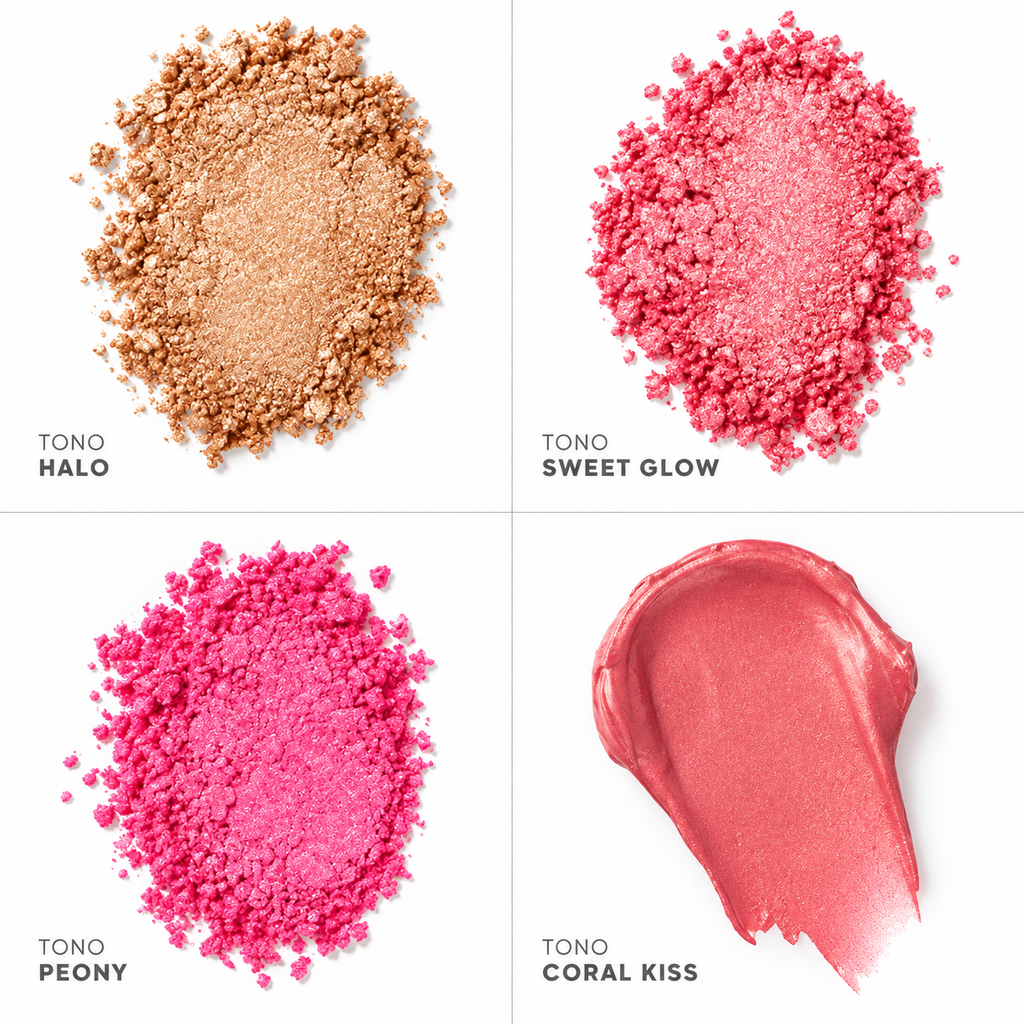 Paleta Blush Iluminador Shine Ruby Rose Pink Rose Gold Line
