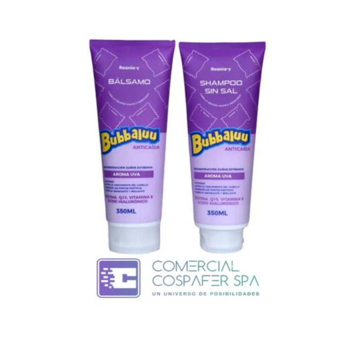 Set Capilar Shampoo Y Balsamo Acondicionador Bubbaluu Uva