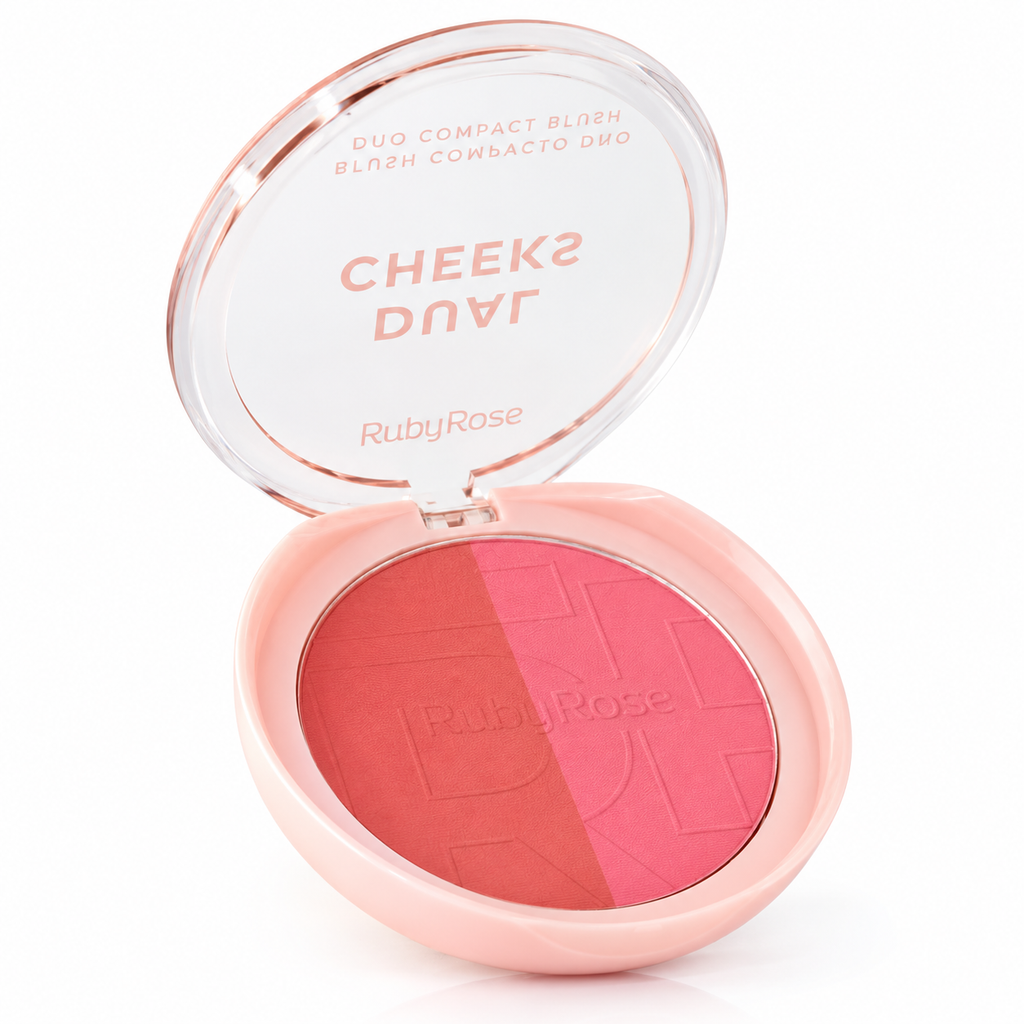 Blush Rubor Compacto Mate Dual Cheeks 2 Tonos En 1 Ruby Rose