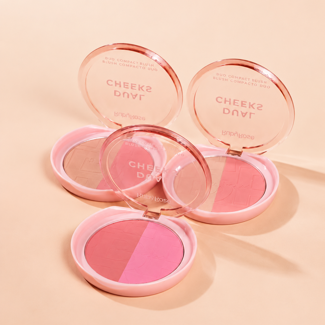 Blush Rubor Compacto Mate Dual Cheeks 2 Tonos En 1 Ruby Rose