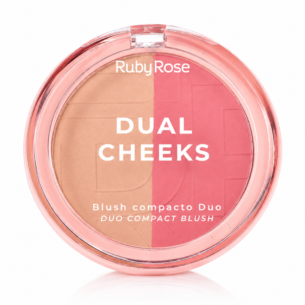 Blush Rubor Compacto Mate Dual Cheeks 2 Tonos En 1 Ruby Rose