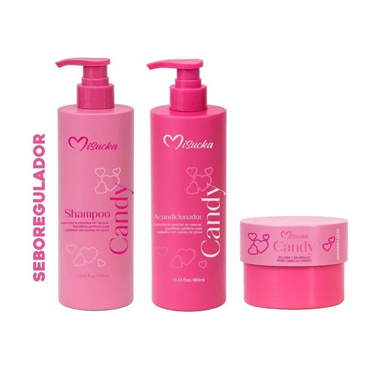 Set Shampoo Acondicionador Mascarilla Sebo Regulador Misucka