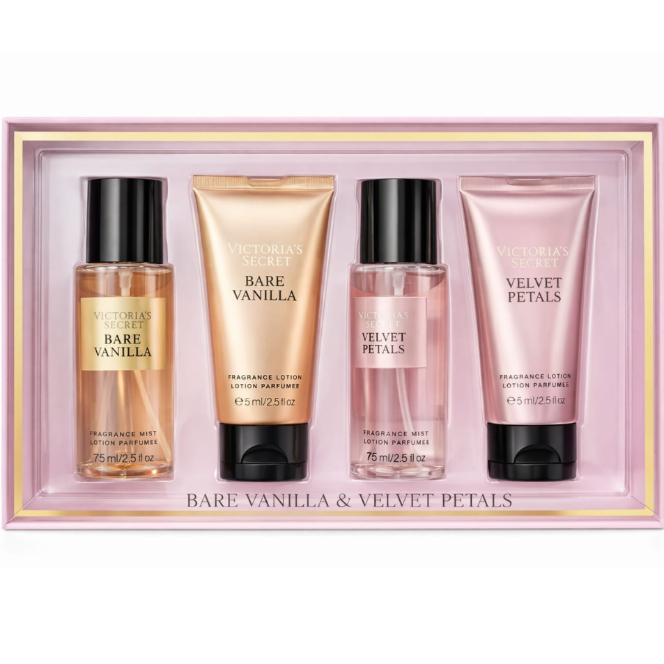 Set Regalo 4Pzs Bare Vanilla & Velvet Petals Victoria´s Secret 75ml