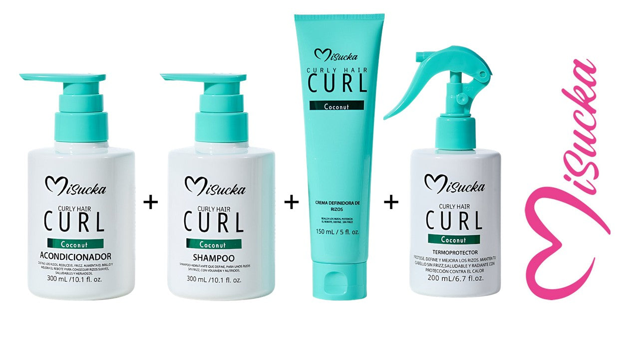 Set Shampoo Acondicionador Mascarilla Protector Curly Misucka