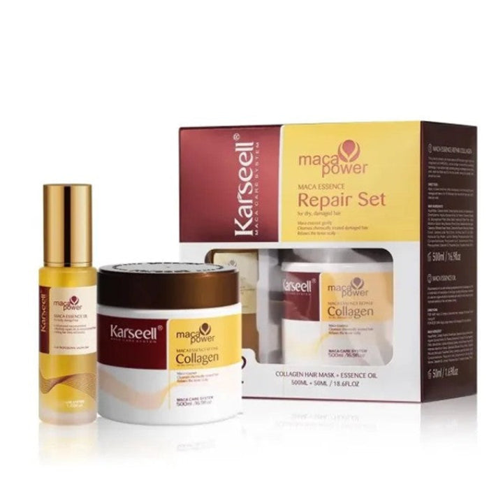 Karseell Set Reparador Mascarilla Y Oleo Para Cabello 500ml 50ml