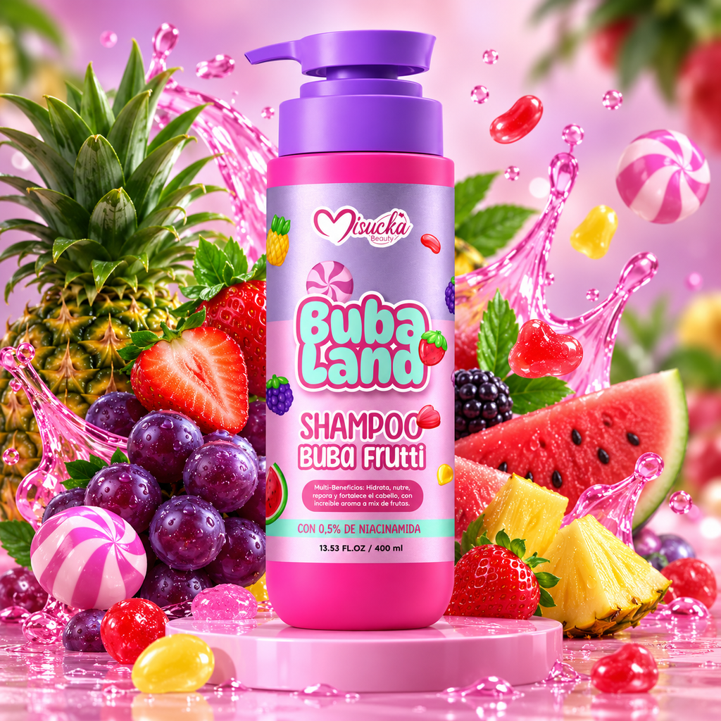 Shampoo Hidratante Niacinamida Buba Land Misucka Buba Frutti 400ml
