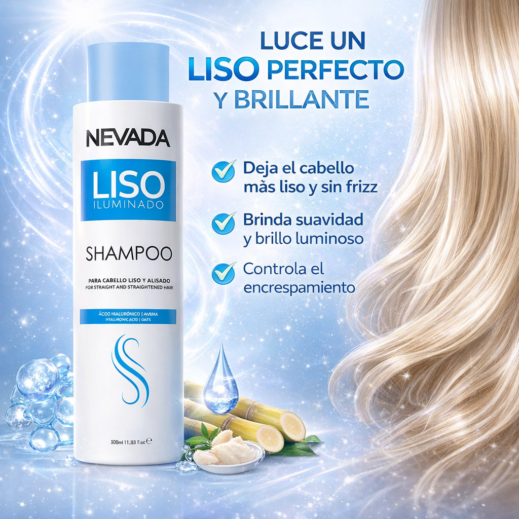 Shampoo Liso Iluminado Acido Hialurónico Nevada 500ml