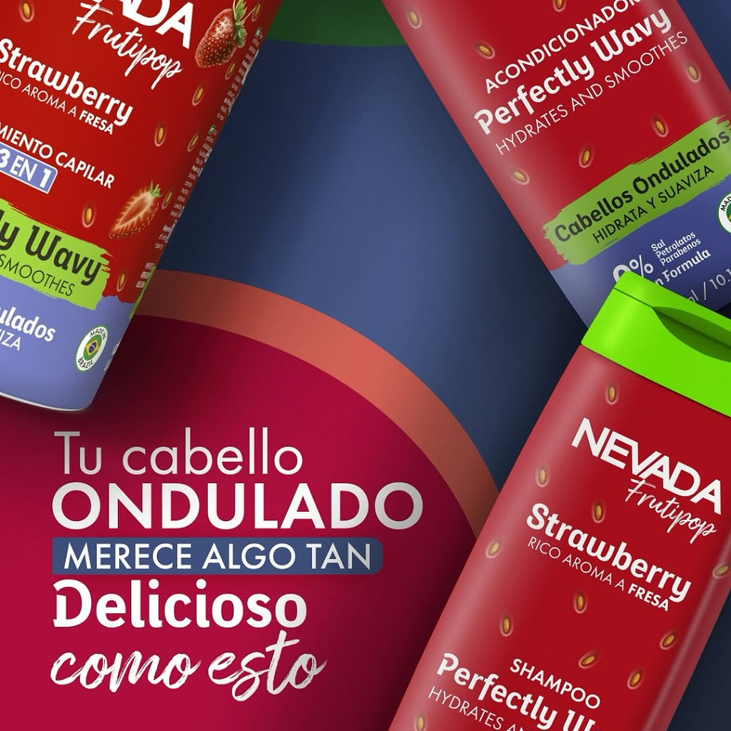 Set Shampoo Y Acondicionador Cabello Ondulado Frutilla Nevada