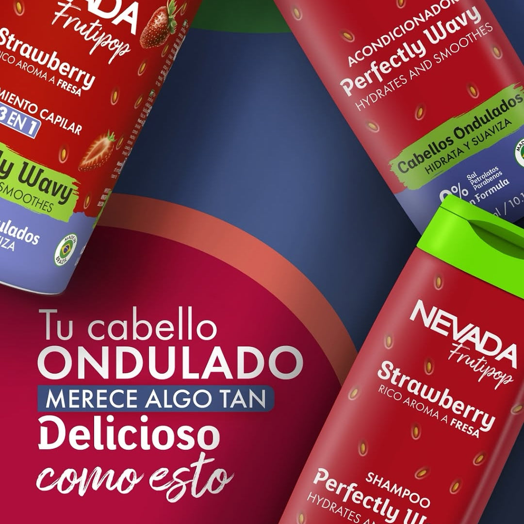Set Shampoo Y Acondicionador Cabello Ondulado Frutilla Nevada