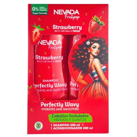 Set Shampoo Y Acondicionador Cabello Ondulado Frutilla Nevada