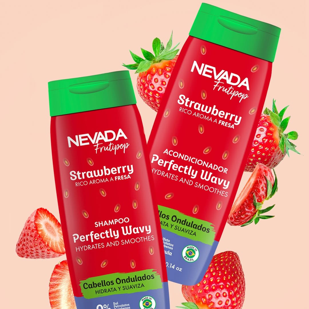 Set Shampoo Y Acondicionador Cabello Ondulado Frutilla Nevada
