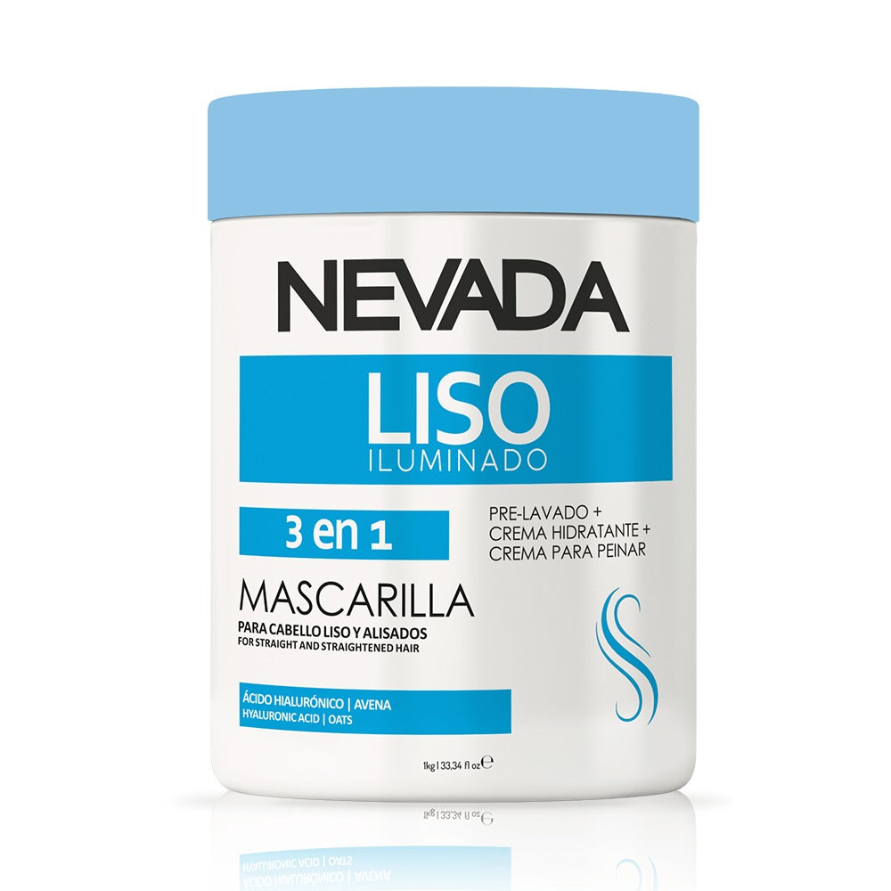 Mascarilla Capilar 3 En 1 Cabello Liso Iluminado 1kg Nevada