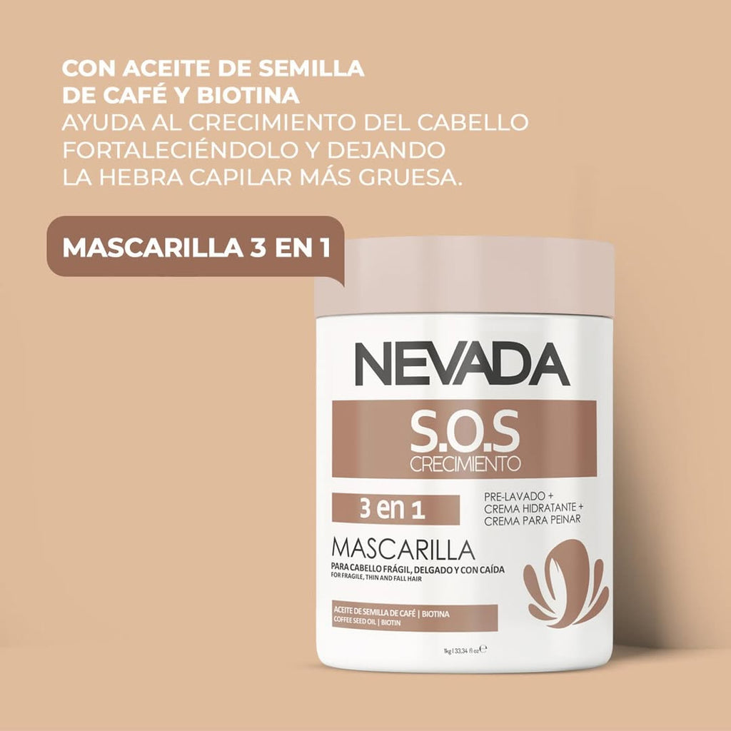 Mascarilla Capilar 3 En 1 Cabello Frágil Sos 1kg Nevada