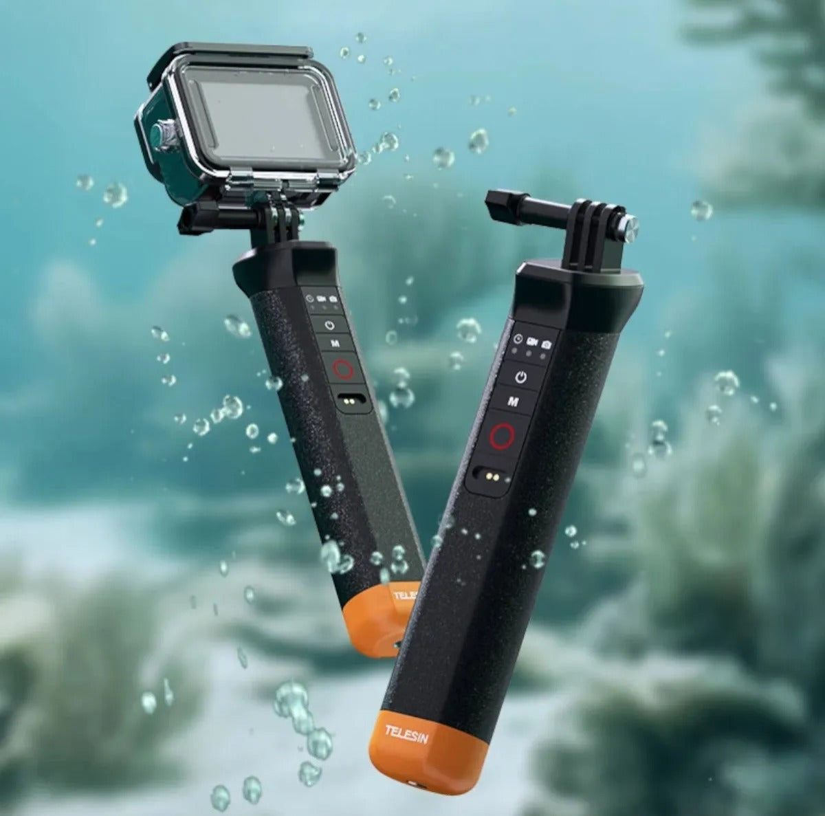 Barra Impermeable Con Control Remoto Gopro 9 A 13- Telesin Negro