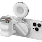 Empuñadura Magnética Y Selfie Ring Light Aro De Luz Telesin Blanco