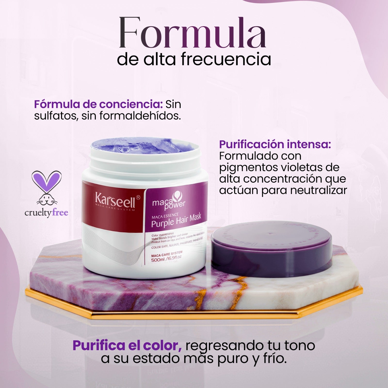 Mascarilla Karseell Tratamiento Violeta 500ml Neutraliza Tonos Amarillos