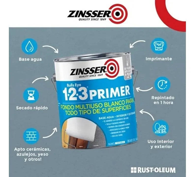 Pintura Imprimante Primer Zinsser Bulls Eye Blanco Mate