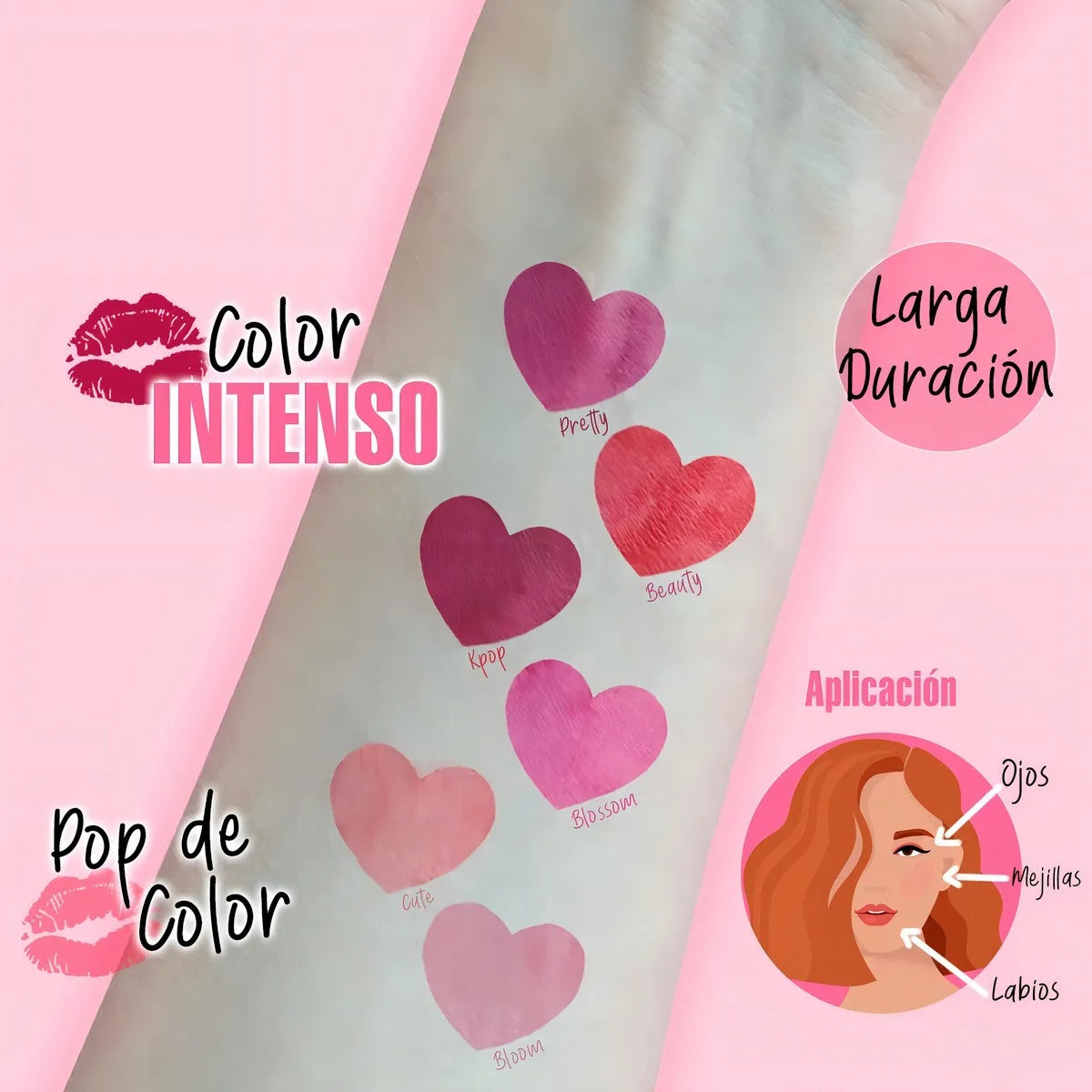 Tinta Indeleble Para Labios Kiss Lip Tint Pink Up
