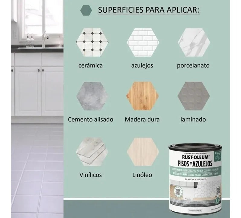 Pintura Pisos Azulejos Ceramica Madera Rust Oleum Paso N° 1