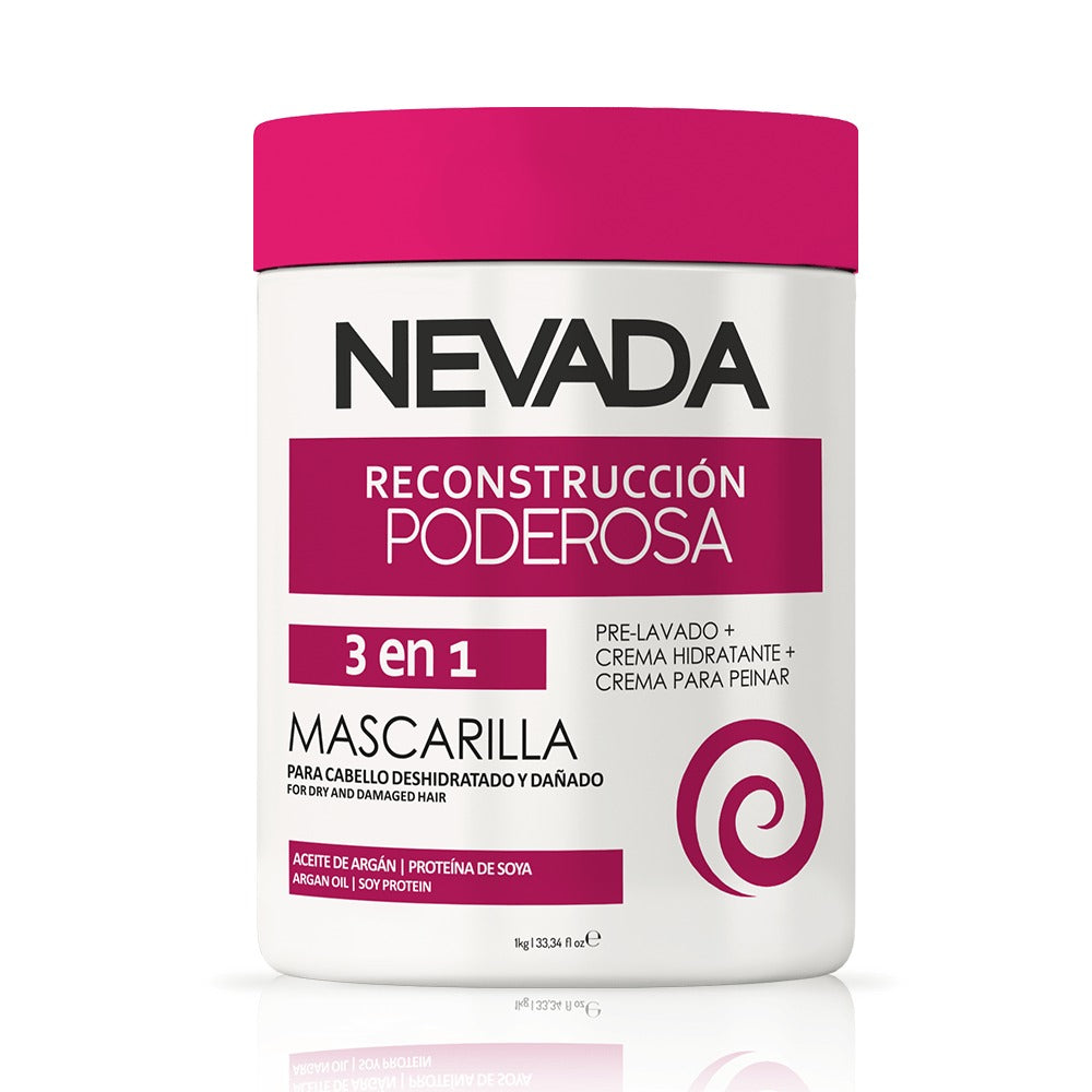 Mascarilla Capilar 3 En 1 Reconstrucción Poderosa 1kg Nevada
