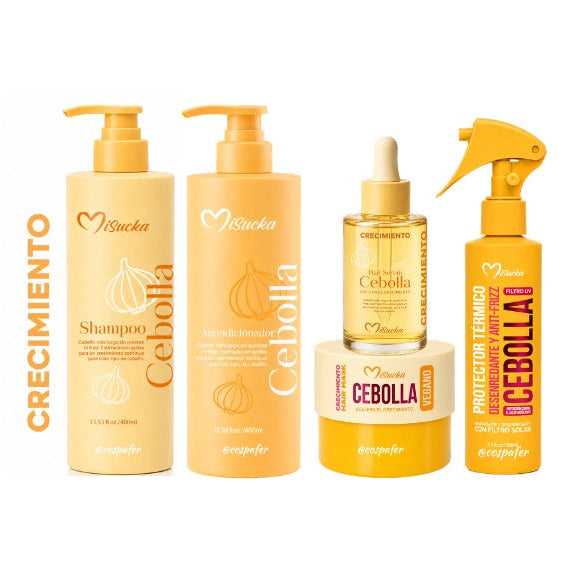Set Shampoo Acondicionador Mascarilla Serum Termo Cebolla Misucka