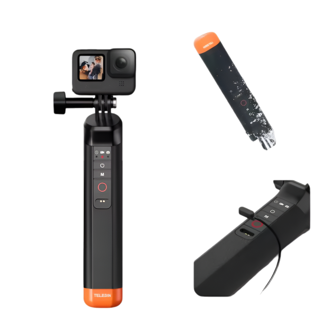 Barra Impermeable Con Control Remoto Gopro 9 A 13- Telesin Negro