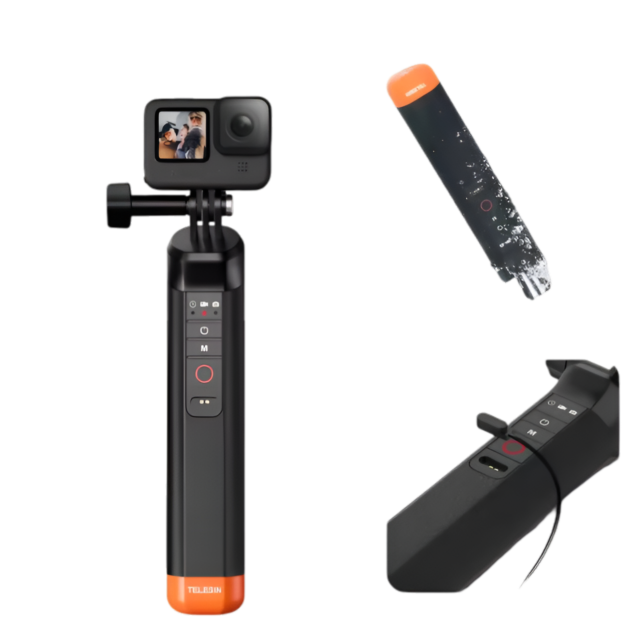 Barra Impermeable Con Control Remoto Gopro 9 A 13- Telesin Negro