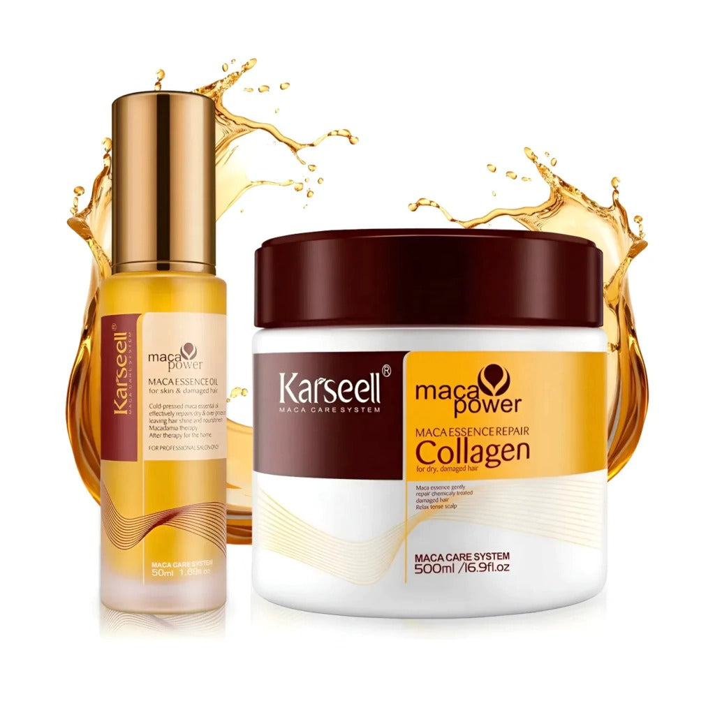 Karseell Set Reparador Mascarilla Y Oleo Para Cabello 500ml 50ml
