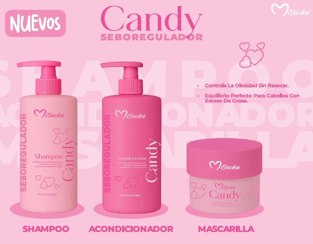 Shampoo Candy Sebo Regulador Control Grasa No Reseca Misucka 400 ml