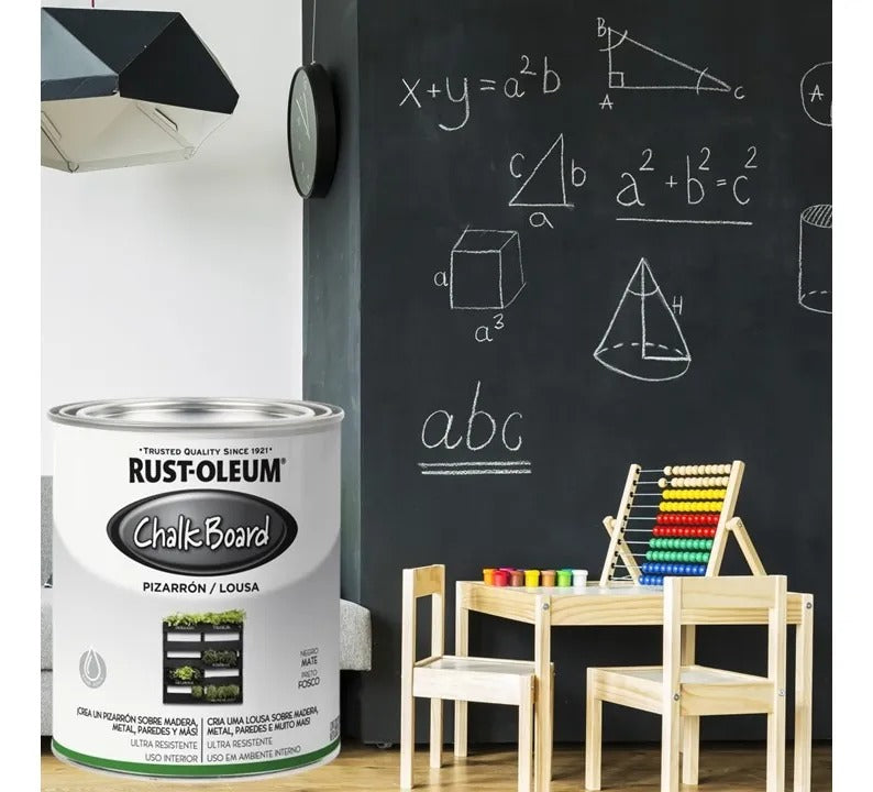 Pintura Pizarron Negro Mate Rust Oleum Chalk Board Pizarra
