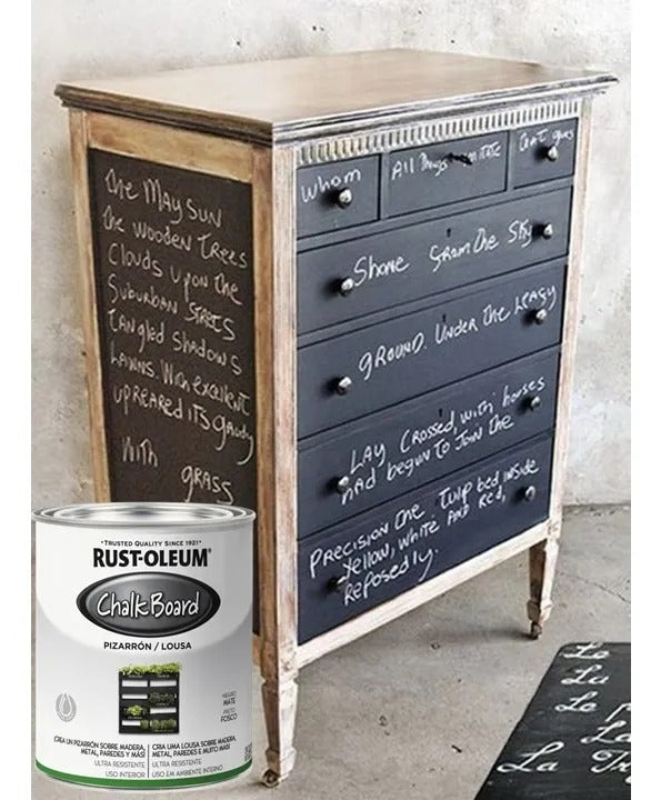 Pintura Pizarron Negro Mate Rust Oleum Chalk Board Pizarra