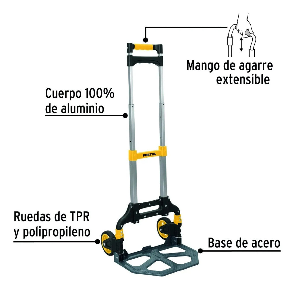 Carro De Mano Pretul Yegua Plegable Carga 100kg