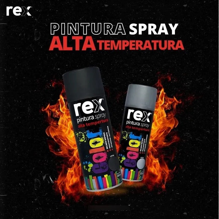 Pintura Spray Alta Temperatura Secado Rápido Rex 400ml