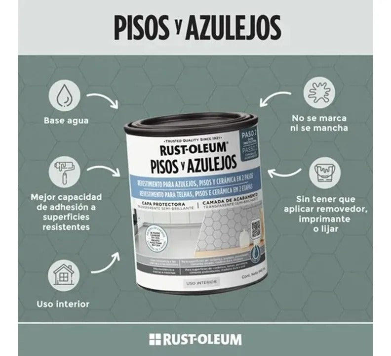 Protector Para Pintura Pisos Azulejos Transparente Rust Oleum Paso N° 2