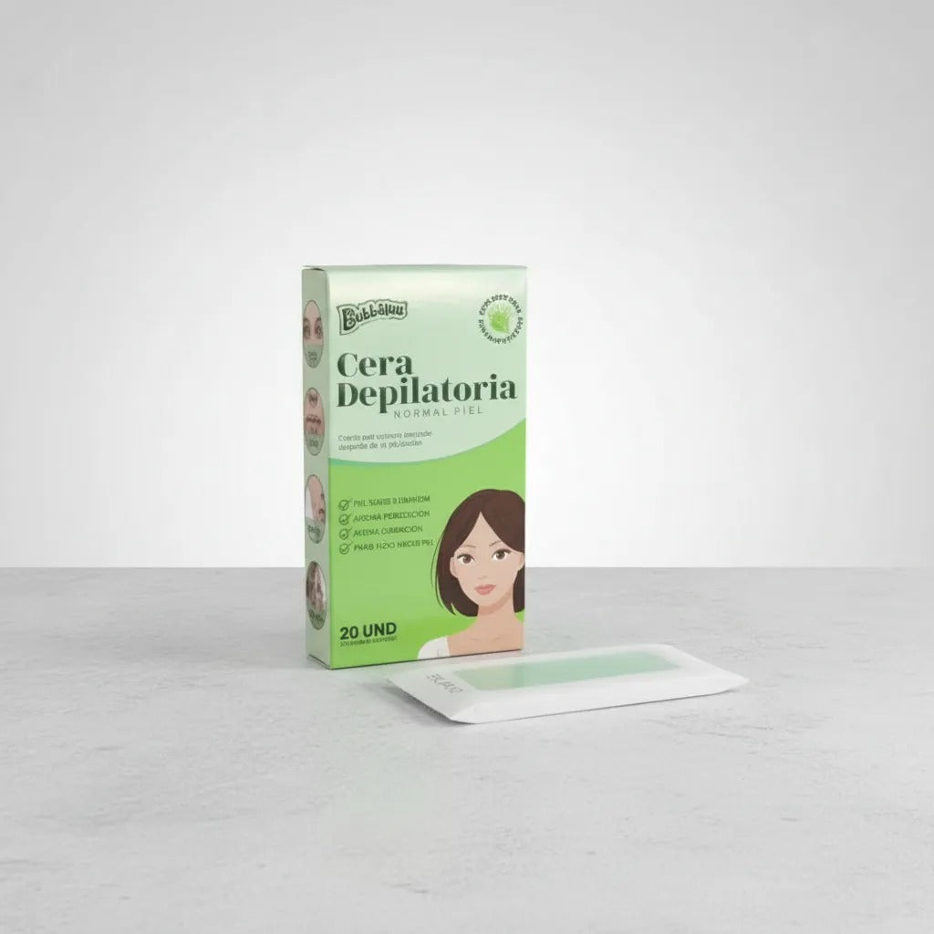Bandas Depilatorias Bubbaluu Facial Con Aloe Vera 20 Unidades.