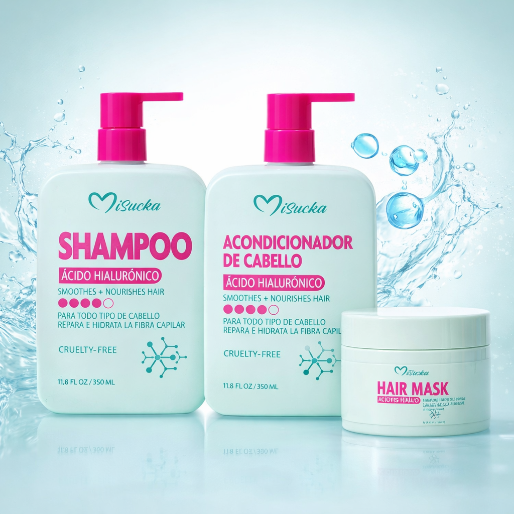 Set Shampoo Acondicionador y Mascarilla Acido Hialurónico Misucka