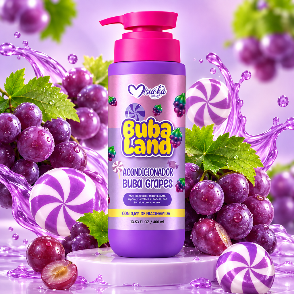 Acondicionador Con Niacinamida Buba Land Misucka Buba Grapes Uva 400ml