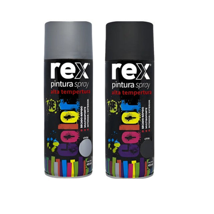 Pintura Spray Alta Temperatura Secado Rápido Rex 400ml