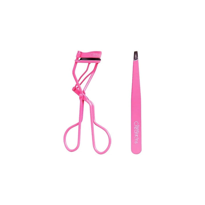 Encrespador Eyelash Curler & Tweezer Beauty Creations Color Rosa Chicle Cosmeticos y cuidado del hogar