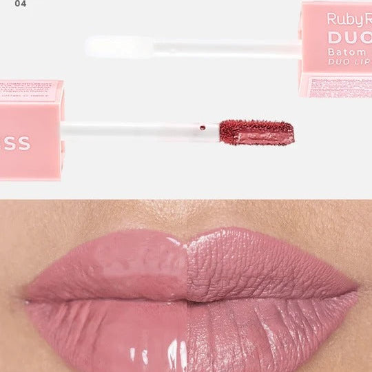 Labial Liquido Duo Matte Y Brillante Ruby Rose Gloss Kiss