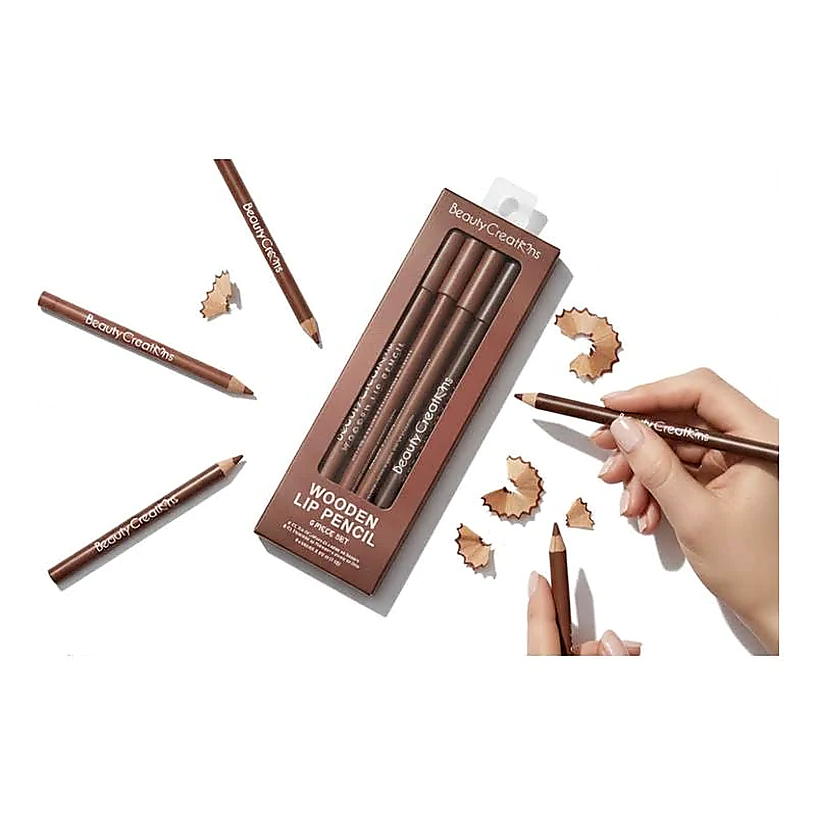 Set 6 Lapiz Delineador Labios Lip Wooden Beauty Creations